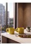Handmade Bubble Handle Matte Yellow Ceramic Cup Set (2 Pieces) - 150 ml - 2