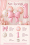 3 Year Old Pink Bow Theme Balloon Set 6 Piece Balloon Decoration Set - 2