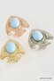 Spt-Gld Fish Turquoise Stone (11538) Ring Yellow - 2