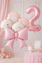 2 Year Old Pink Bow Theme Balloon Set 6 Piece Balloon Decoration Set
