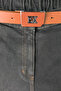 Women's Khaki Winter High-Waisted Trousers with Belted Legs and Pocket Detail - 5
