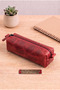 100% Genuine Leather Pen Holder-Pencil Case Minimal-Wide Iron Zippered Pen Holder