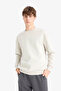 Boxy Fit Soft Fleece Stone Men's Sweatshirt X8282Az/Bg672 - 3