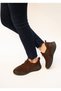 1435 Eren Shoes&Bag Genuine Leather Nubuck Flat Heeled Women's Casual Shoes with Rubber Detail on the Sides Real Leather Brown - 3