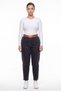 Women's Black Winter Denim Trousers with Belted Legs, Slits and Accessories