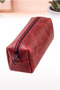100% Genuine Leather Pen Holder-Pencil Case Minimal-Wide Iron Zippered Pen Holder - 4