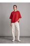 Regular Fit Basic Crew Neck Red T-Shirt