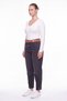 Women's Black Winter High-Waisted Trousers with Belted Legs and Pocket Detail - 2