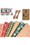 Christmas Wrapping Paper, 6 Sheets Holiday Gift Wrap Contain Red & Green with Packaging Tools, Wrapp
