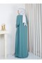 Plus Size Dress with Stone and Pearl Embellishments - 8