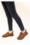 1433 Eren Shoes&Bag Genuine Leather Nubuck Lace Detailed Elastic Flat Heeled Women's Casual Shoes Real Leather Light Brown - 8