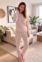 Pink Hellus Patterned Waffle Soft Long Sleeve Women's Pajama Set - 6