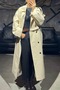 Women's Oversized Trench Coat with Long Shoulder Pads and Waist Belt Sun461 - 3