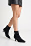 Women's Thin Heeled Boots Black Suede - 2