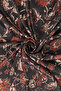Floral Pattern Twill Scarf Dark Brown-Tile - 2