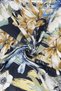 Large Floral Patterned Scarf Black - 2