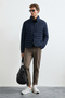June Goose Feather Men's Coat Navy Blue - 2