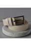 Genuine Leather Men's Beige Sports Belt 3.5 cm - 2
