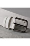 Genuine Leather Men's White Classic Belt 3.5 cm - 3