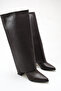Women's Snap-On Boots Brown Leather - 5