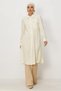 Linen Effect Shirt Collar Tunic 46681 - 2