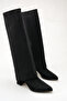 Women's Snap-On Boots Black Suede - 5