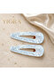 Set of 2 Imported Series Pearlescent Acetate Side Clips - Makeup and Skin Care Clip Set, Non-Marking