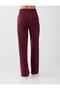 Burgundy Pocket Detailed Modal Trousers with Elastic Waist - 5