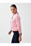 Light Pink Round Neck Ruffle Detailed Knitwear Cardigan - 2
