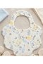 Jr Bunnies 100% Cotton Muslin Baby Bib – Yellow Blue Floral Pattern