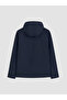 Navy Blue Regular Fit Hooded Men's Jacket - 6