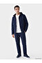 Navy Blue Regular Fit Hooded Men's Jacket - 2