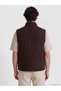 Ozmarka New Season Brown Standard Fit Stand Collar Men's Puffer Vest - 4