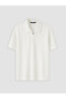 Vizyon New Season White Polo Collar Men's T-Shirt - 5