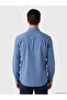 Özmarka New Season Blue Regular Fit Poplin Men's Shirt - 3