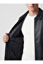 Vizyon New Season Black Regular Fit Men's Leather Look Jacket - 4