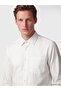 Ozmarka New Season White Regular Fit Gabardine Men's Shirt - 3