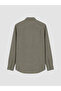 Özmarka New Season Khaki Regular Fit Dobby Men's Shirt - 6