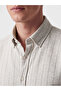 Ozmarka New Season White Slim Fit Striped Men's Shirt - 3