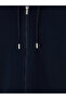 Navy Blue Hooded Men's Zippered Sweatshirt - 7