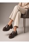 Women's Daily Loafer Light Sole Material Casual Shoes-Brown Patent Leather - 2