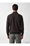 Vizyon New Season Brown Stand Collar Men's Zippered Sweatshirt - 3