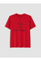 Vizyon New Season Red Crew Neck Printed Men's T-Shirt - 4