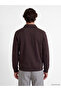Özmarka New Season Brown Polo Collar Men's Sweatshirt - 4