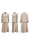 Pocket and Skirt Laser Embroidered Skirt Suit 923 Stone - 2