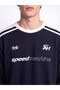 Peak New Season Navy Blue Crew Neck Printed Men's Sweatshirt - 3