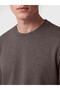 Özmarka New Season Khaki Crew Neck Printed Men's Sweatshirt - 3