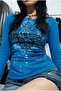 Tribal Gothic Rose Blue Long Sleeve Sweatshirt - 2