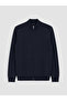 Ozmarka New Season Navy Blue Stand Collar Men's Knitwear Cardigan - 5