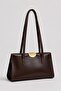 Brown Women's Shoulder Bag with Large Internal Volume and Zippered Compartment, Daily Handbag - 3